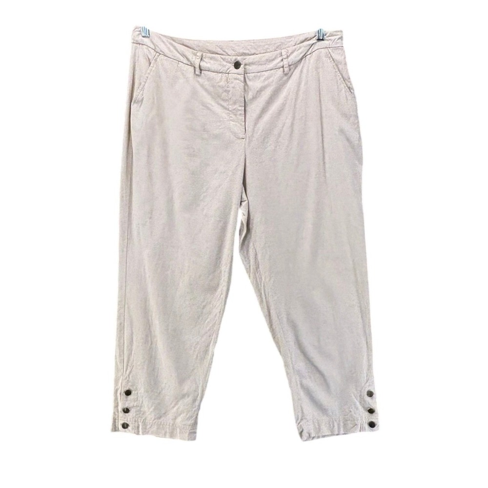Cathy Daniels Linen Capri Pants 16 Nautical Theme Coastal Timeless Classic Beach